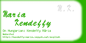 maria kendeffy business card
