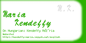 maria kendeffy business card